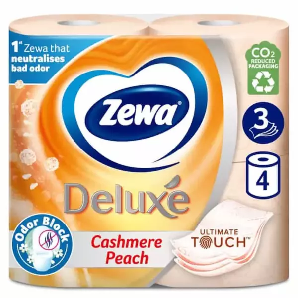 ZEWA Deluxe 3 сл 4 рул Peach (персик)