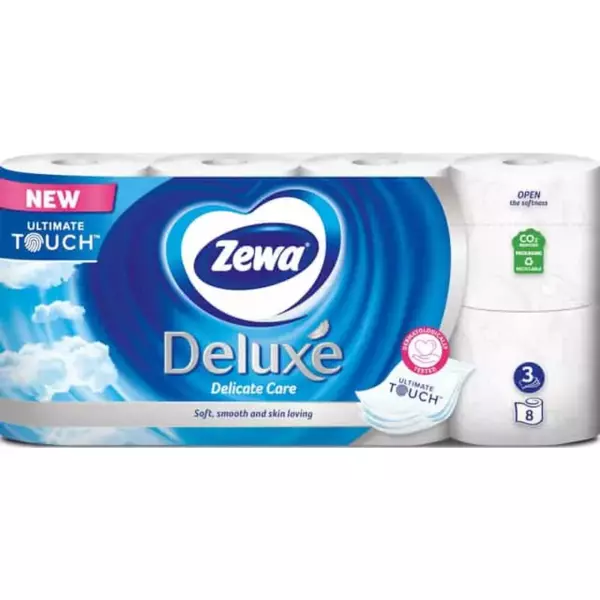 ZEWA ТБ Deluxe 3 сл 8 рул Delicate Care (белая)