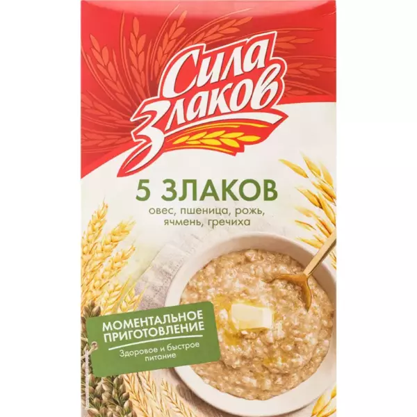 Хлопья крупяные Сила Злаков «5 Злаков» не треб.варки 400 гр  /пакет/ /12шт/ 4040
