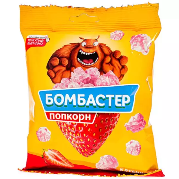 Попкорн Бомбастер клубника  50г/46