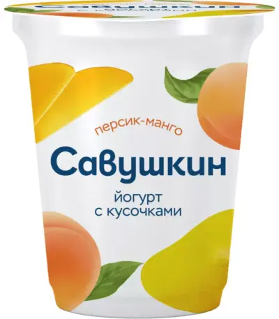 Йогурт «Персик-манго» 2% 120гр ТМ Савушкин