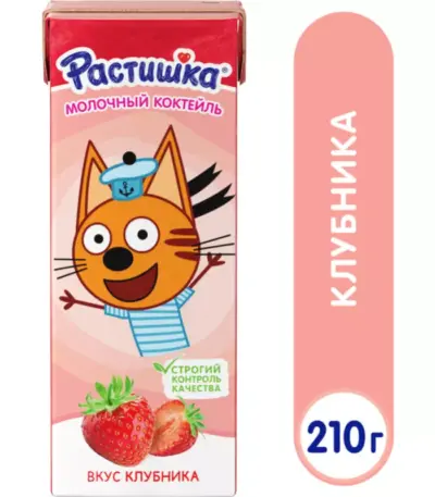 Коктейль Растишка Клубника 2,0 % 210гр