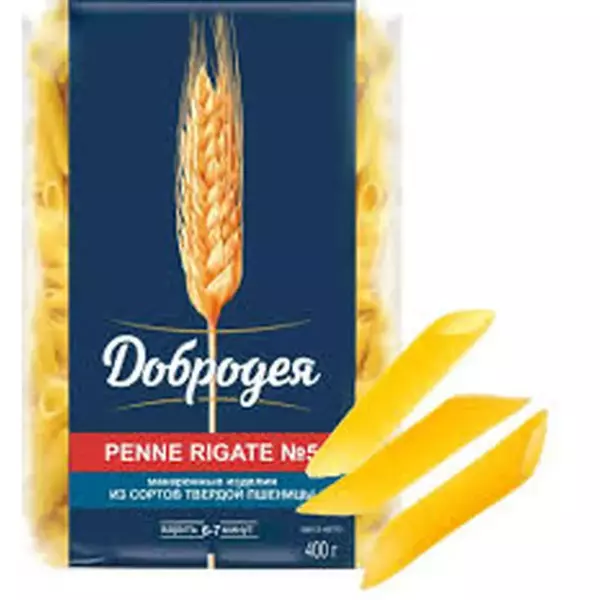 Макароны PENNE RIGATE №5 (Перья риф)  Добродея 400гр