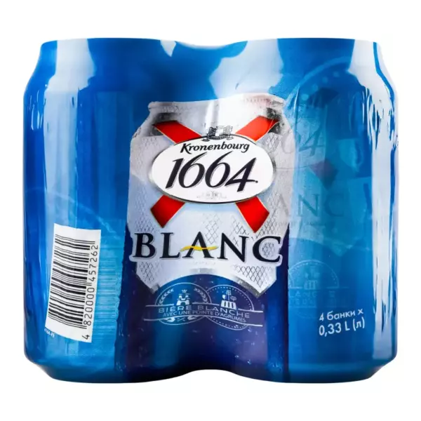 Пиво Светлое Специальное Kronenbourg blanc с/б 0.46л Пастеризованное, Нефильтрованное алк. 4,3%
