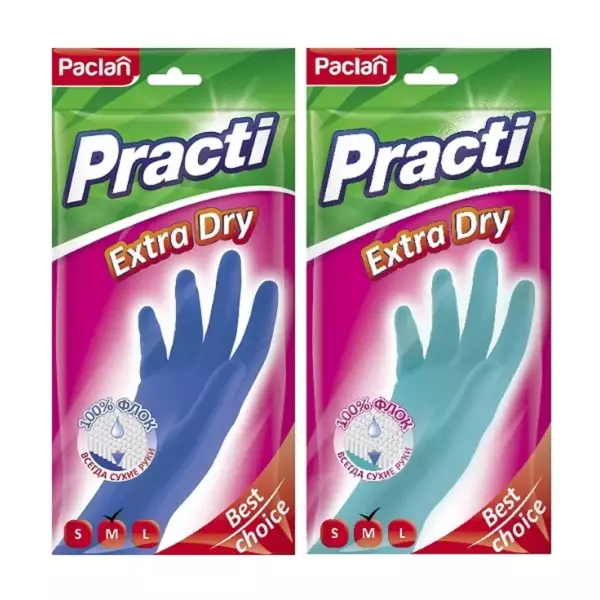 Paclan Practi перчатки Extra Dry синие M