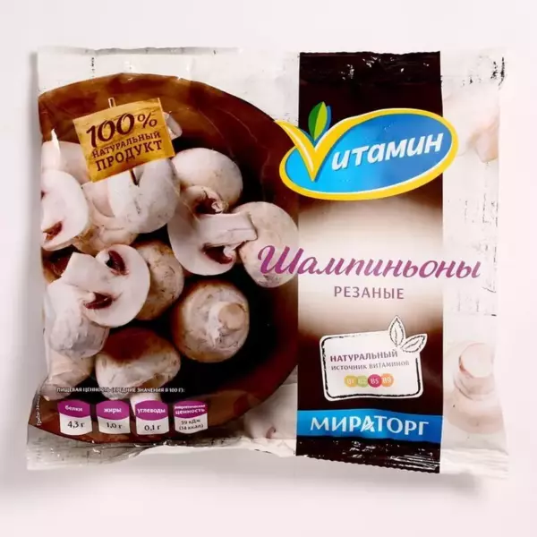 Шампиньоны резаные 400гр Vитамин