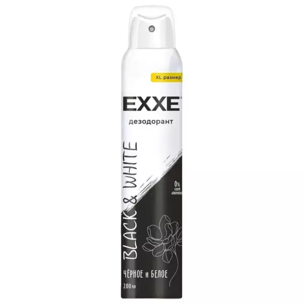 EXXE Женский дезодорант Черное и белое Black & White, 200 мл (XL размер)