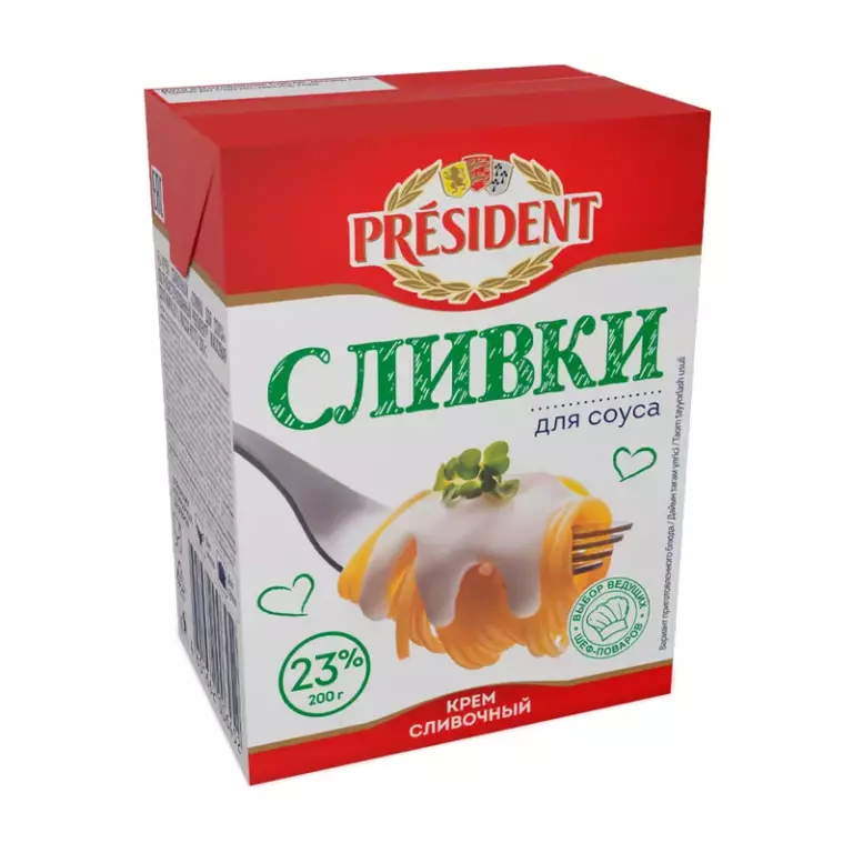 Сливки President для соуса 23% 0,20гр