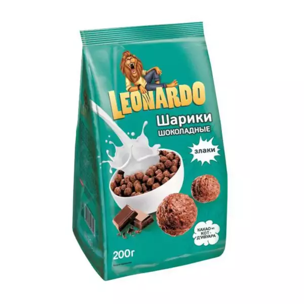 Завтрак готовый Leonardo шарики шоколадные 400гр