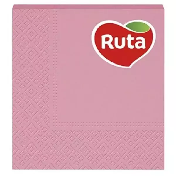 «Ruta» салфетки 3 сл. 33х33 20 л Светло-розовые вл.17