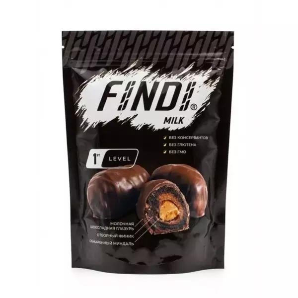 Финики FINDI с миндалём в тёмном шоколаде №4 BLACK 150ГР