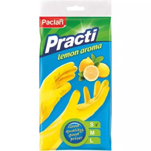 Paclan Practi перчатки с ароматом лимона желтые M