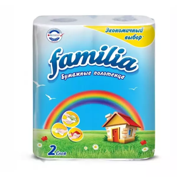 Полотенце 2-х сл 2 рул FAMILIA RAINBOW