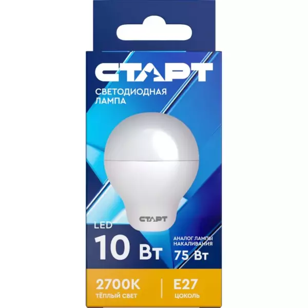Лампа светодиодная СТАРТ LED E27 10W  теплый