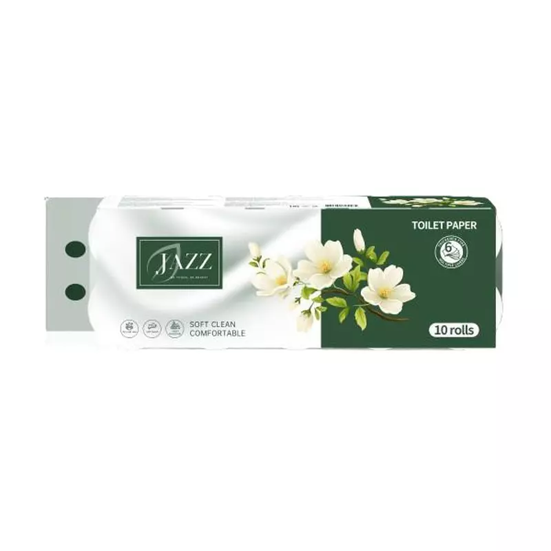 Туалетная бумага JAZZ 6-cлойная 10 рулонов Туалетная бумага JAZZ 6-cлойная 10 рулонов