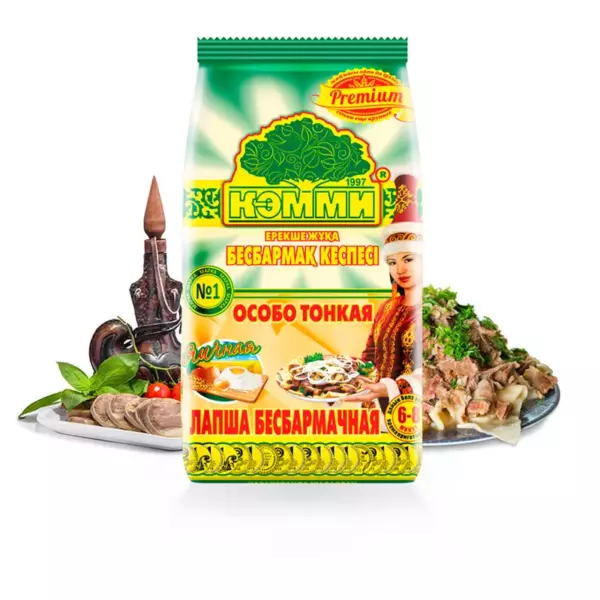Лапша бесбармачная яичная (особо тонкая) «Рremium» 250гр/15