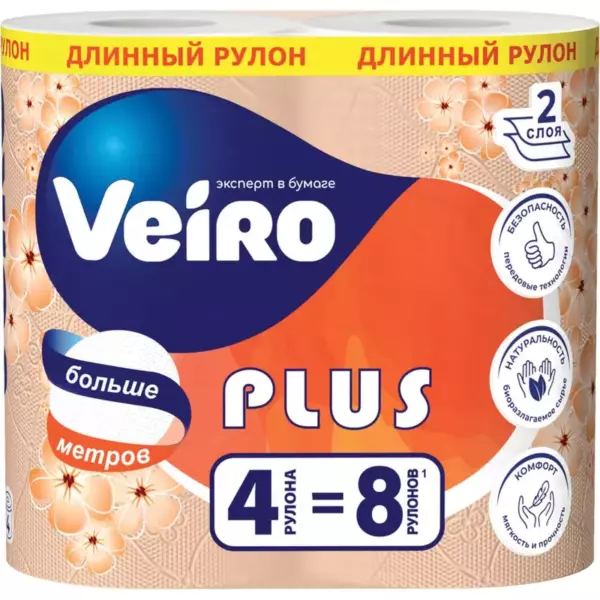 Туалетная бумагa «Veiro Standart PLUS», (4шт)