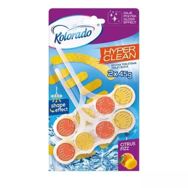 Tуалетный блок Kolorado  Hyper Clean ., Citrus Fizz 2×45 г