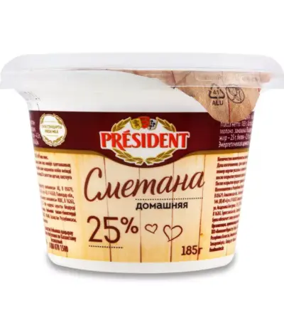 Сметанный продукт Масленково Домашняя 25% 350гр