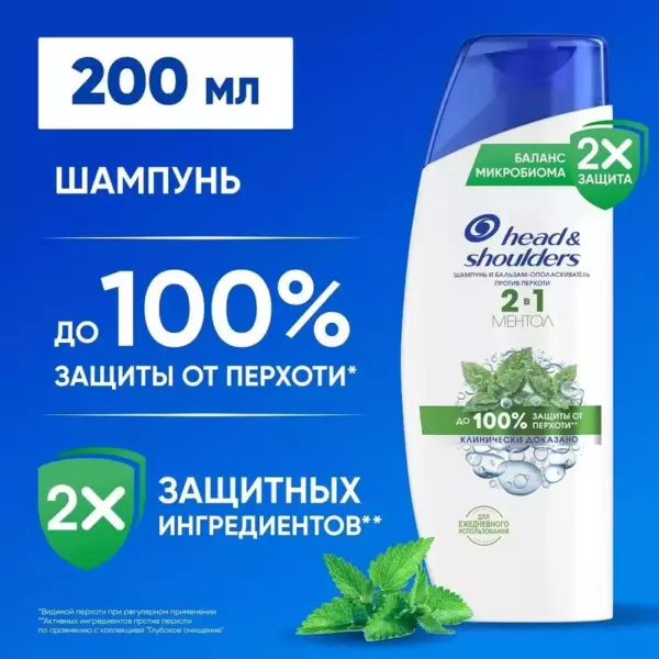 HS Шмп ПрПерх 2в1 Ментол 200мл