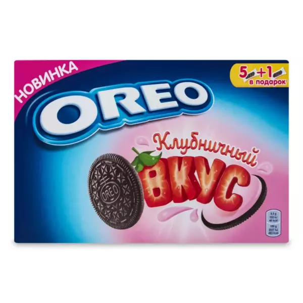 Печенье ОRЕО 95гр с какао и кремовой нач.со вкусом клубники