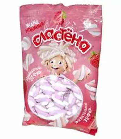 Зефир жев."Сластёна"со вкусом Клубничное мороженное 150гр