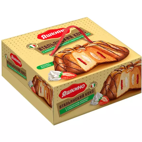 Кекс Яшкино с клуб.джемом и слив.кремом 500гр