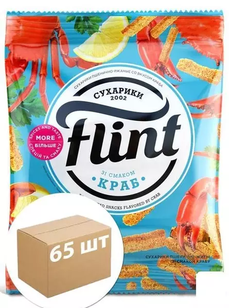 Сухарики пшенично-ржаные со вкусом краба 100 гр.