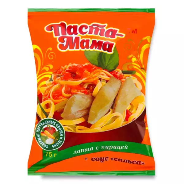 ЛБП Паста Мама кур.острая+соус Арома 75 гр