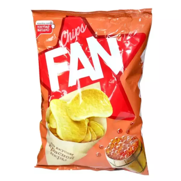 Чипсы FAN картофельные 120г/10 Красная икра