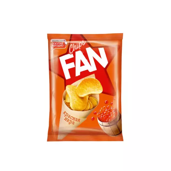 Чипсы FAN картофельные 65г/20 Красная икра