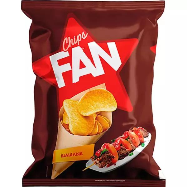 Чипсы FAN картофельные 250г/7 Шашлык