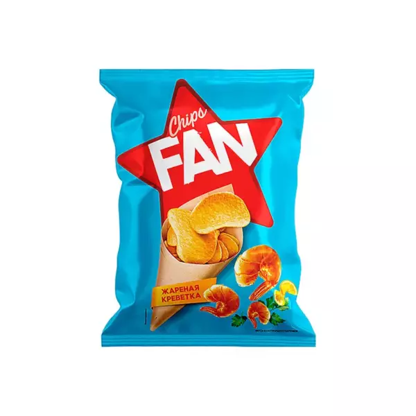 Чипсы FAN картофельные 250г/7 Жареная креветка