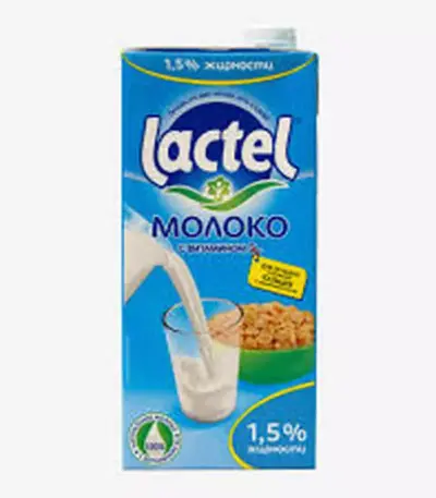 Лактель Молоко с витамином D 1,5% 1л