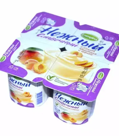 Йогурт Campina Нежный с соком абрикоса и манго 5% 100гр