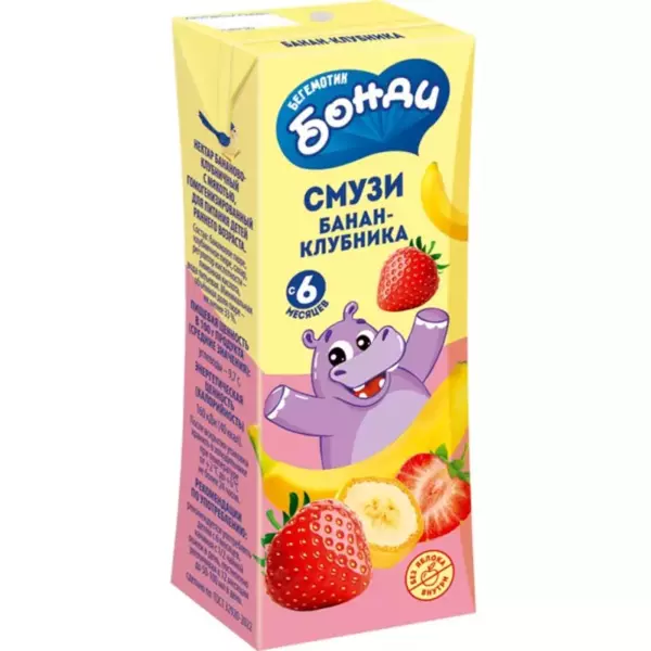 Сок БОНДИ банан-клубника 0.2л/27