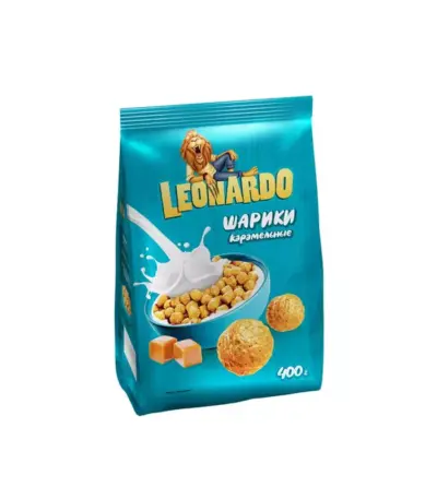 Завтрак готовый Leonardo шарики карамельный 400гр