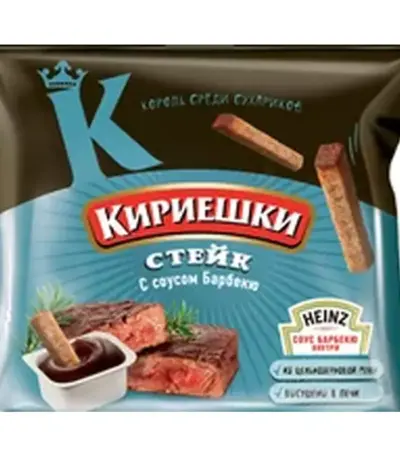 Сух.Кириешки ржан.60г+25мл/30 Стейк+барбекю соус