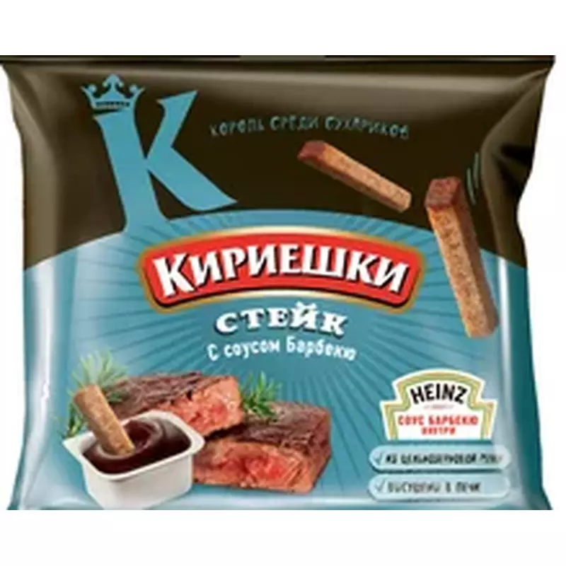 Сух.Кириешки ржан.60г+25мл/30 Стейк+барбекю соус Сух.Кириешки ржан.60г+25мл/30 Стейк+барбекю соус