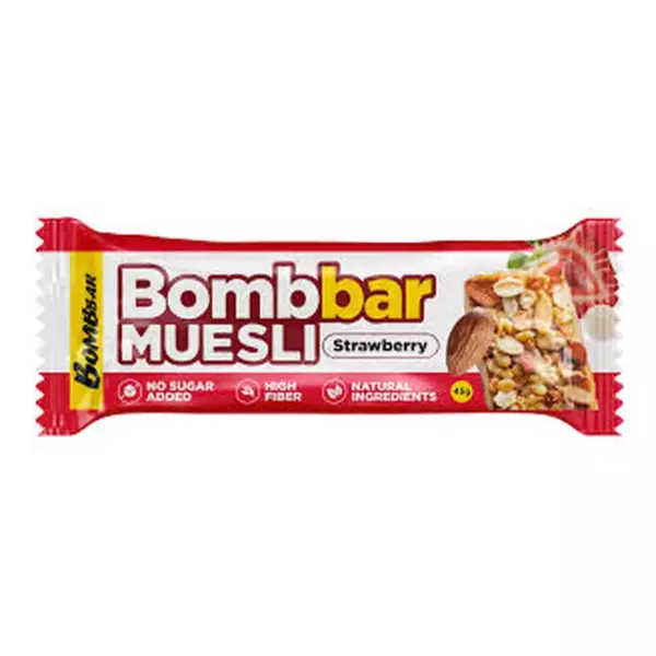 Bombar Батончик мюсли клубника 45гр