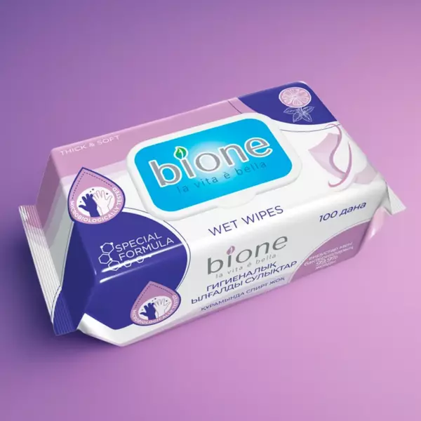 Влажные салфетки Bione 100шт (24)