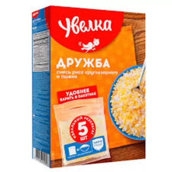 Смесь Рис круглозер.и пшено шлиф."Дружба" 5х80 г/к (6)