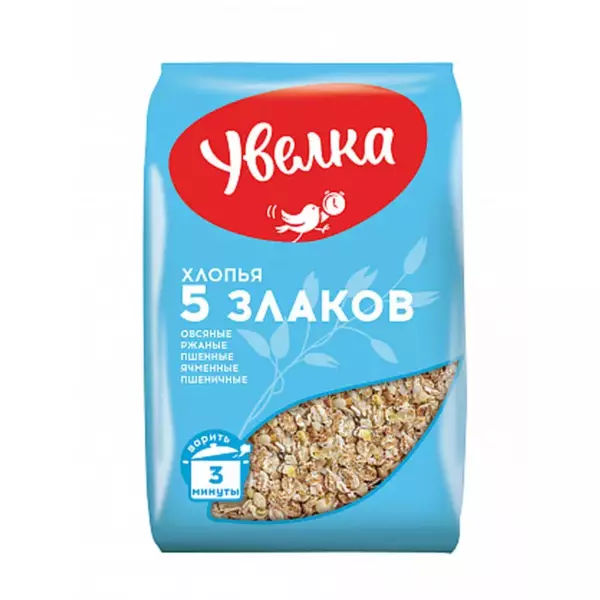 Хлопья 5 злаков 0,4 кг (6) Увелка