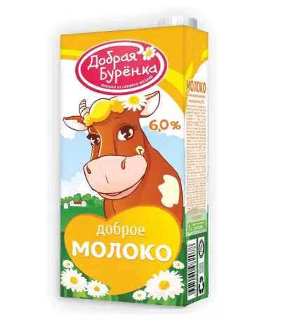Молоко Буренкино 6% 1,950л