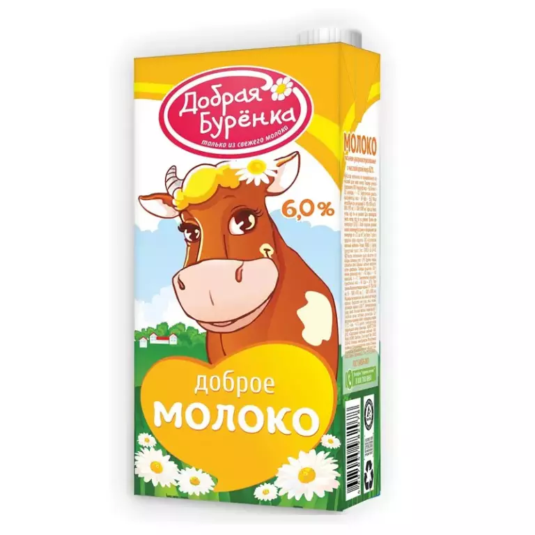 Молоко Буренкино 6% 1,950л