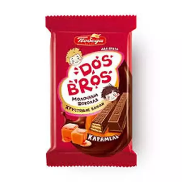Шоколад Dos Bros мол.с хруст.вафлей с вкусом карамели 37гр