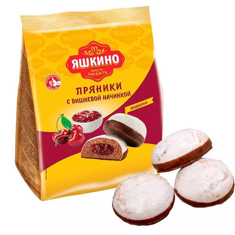 Пряники Яшкино с вишнев.начинкой 350гр/8 Пряники Яшкино с вишнев.начинкой 350гр/8
