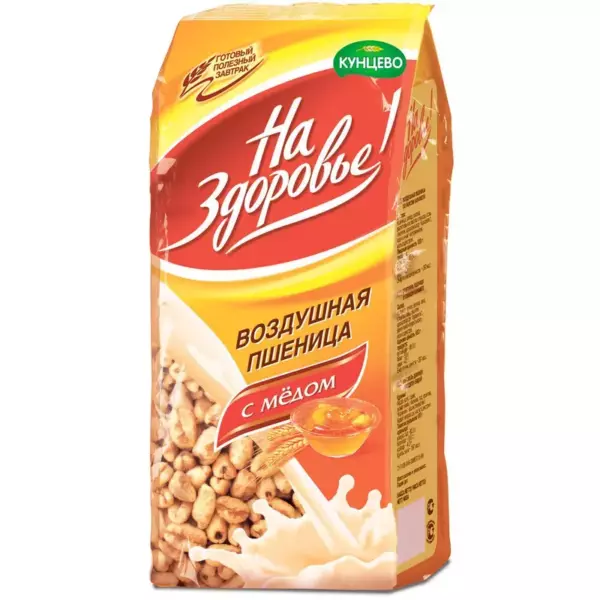Воздушная пшеница «На Здоровье»мед 100гр