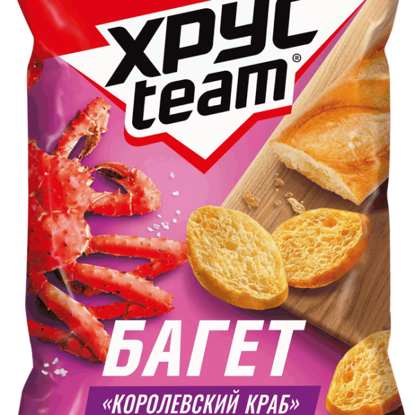 Сухарики «Хрусteam Baget» 100гр Королевский краб