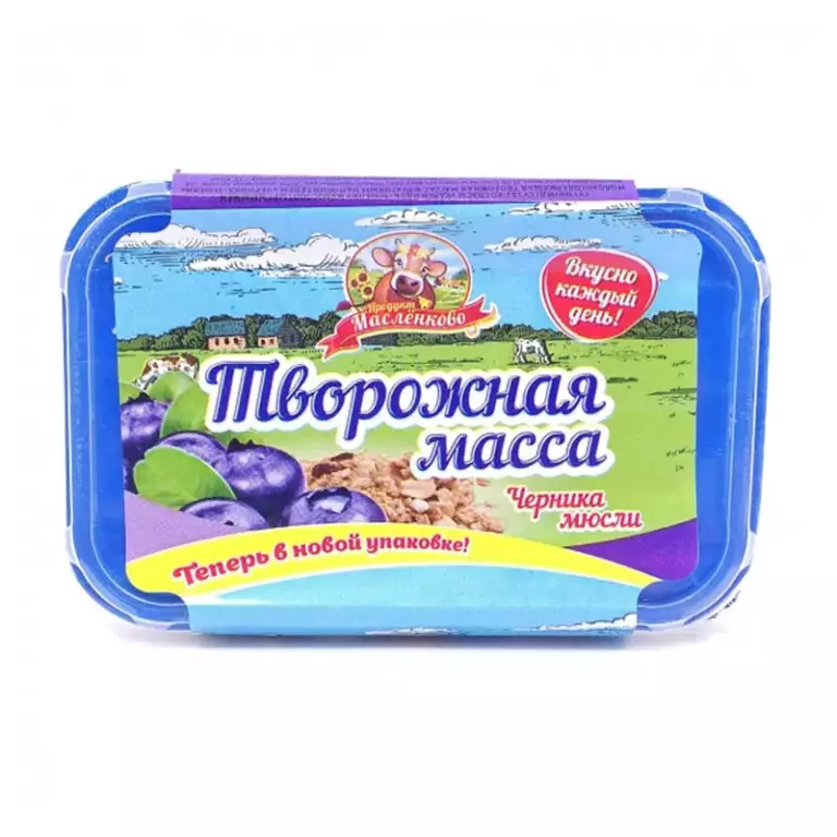 Творожная масса сладкая Черники-мюсли 20% 350гр